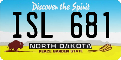 ND license plate ISL681