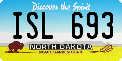 ND license plate ISL693