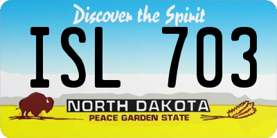 ND license plate ISL703