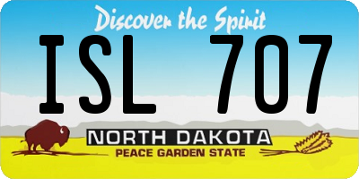 ND license plate ISL707