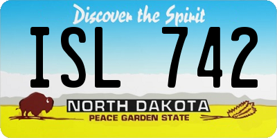 ND license plate ISL742