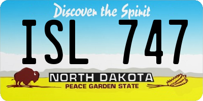 ND license plate ISL747