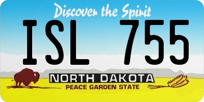 ND license plate ISL755