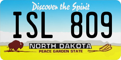 ND license plate ISL809