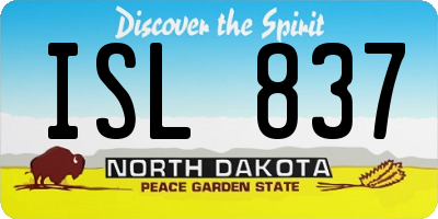 ND license plate ISL837