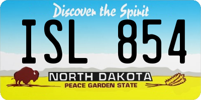 ND license plate ISL854