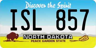 ND license plate ISL857
