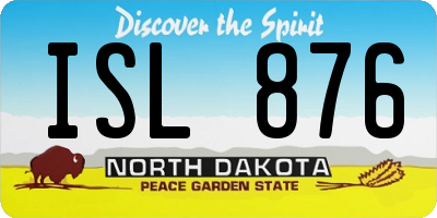 ND license plate ISL876