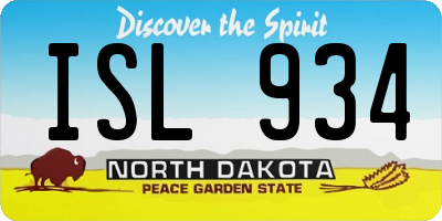 ND license plate ISL934
