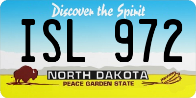 ND license plate ISL972