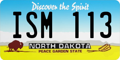 ND license plate ISM113
