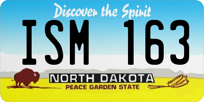 ND license plate ISM163