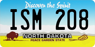 ND license plate ISM208