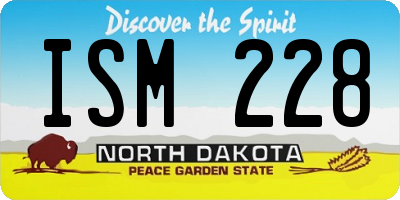 ND license plate ISM228