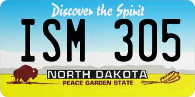 ND license plate ISM305