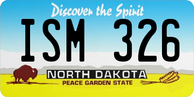 ND license plate ISM326