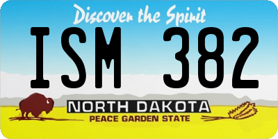 ND license plate ISM382