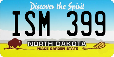 ND license plate ISM399