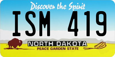ND license plate ISM419