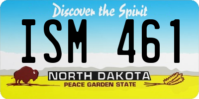 ND license plate ISM461