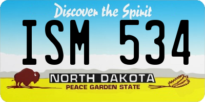 ND license plate ISM534