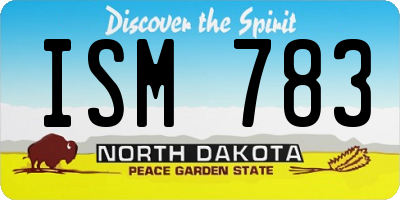 ND license plate ISM783