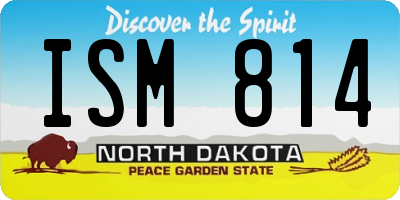ND license plate ISM814