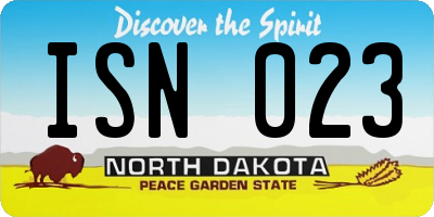 ND license plate ISN023