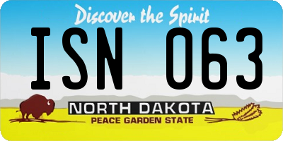 ND license plate ISN063