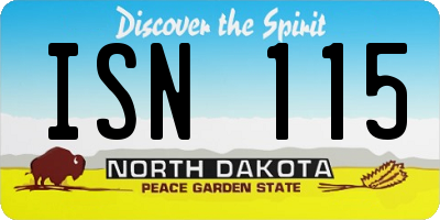 ND license plate ISN115