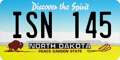 ND license plate ISN145