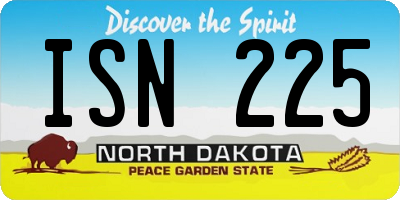ND license plate ISN225