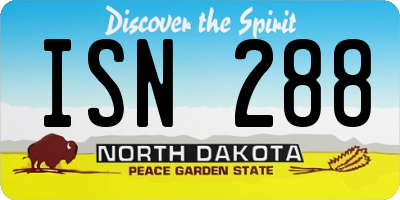 ND license plate ISN288