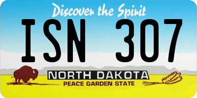 ND license plate ISN307