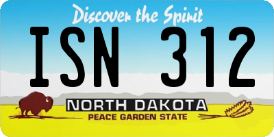 ND license plate ISN312