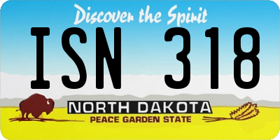 ND license plate ISN318
