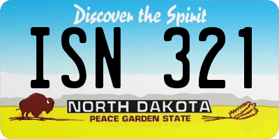 ND license plate ISN321