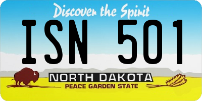 ND license plate ISN501