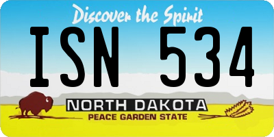 ND license plate ISN534