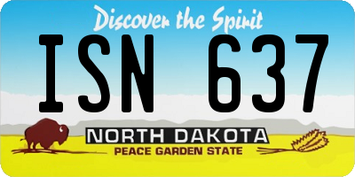 ND license plate ISN637
