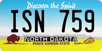 ND license plate ISN759