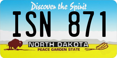 ND license plate ISN871