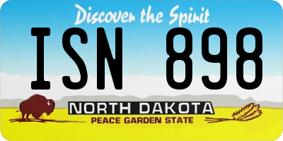 ND license plate ISN898