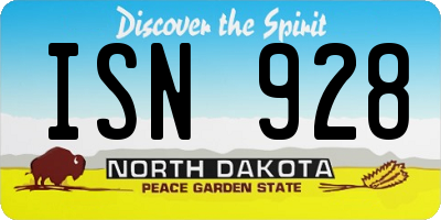 ND license plate ISN928