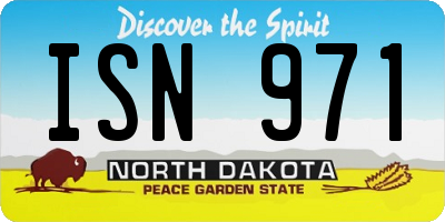 ND license plate ISN971
