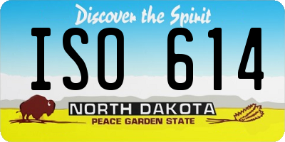 ND license plate ISO614