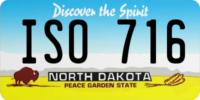 ND license plate ISO716