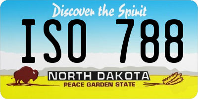 ND license plate ISO788