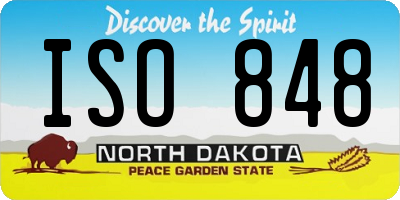 ND license plate ISO848