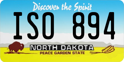 ND license plate ISO894